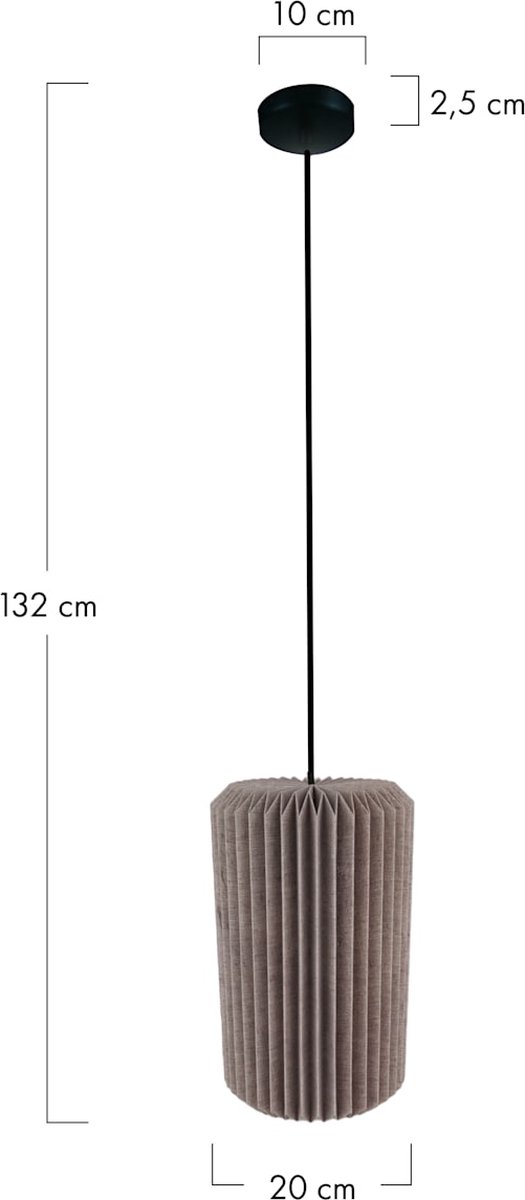 DKNC - Hanglamp Evansville - 20x20x32cm - Grijs