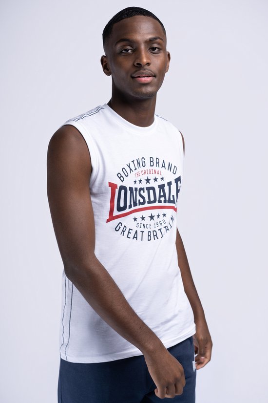 Lonsdale NORMALE PASSFORM MURRISTER - Camiseta Estampada - Marl Grey Oxblood/gris