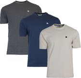 3-Pack Donnay T-shirt (599008) - Sportshirt - Heren - Charcoal-marl/Navy/Sand (568) - maat XXL