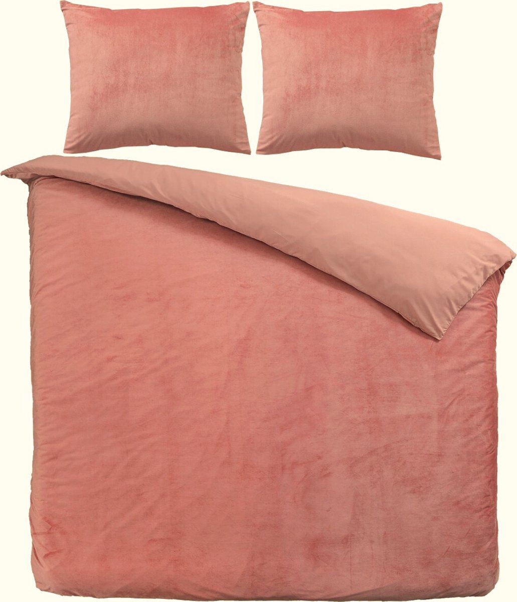 Beau Maison - Velvet Dekbedovertrek - Nude Pink - 200 x 200/220 cm + 2 kussenslopen
