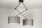 Lumidora Hanglamp 30807 - BROOKLYN - 2 Lichts - E27 - Zwart - Grijs - Metaal