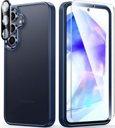 Convient pour Samsung Galaxy A55 5G - Protection antichute militaire mate - Coque arrière - Blauw