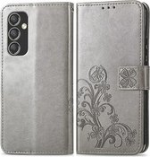 Geschikt voor Samsung Galaxy A55 5G - Wallet Sase met 3 kaartsleuven - Book Case Hoesje - Grijs