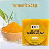 ORIGEEN original Turmeric zeep - extra strength - meer active ingrediënten - Organic - tegen acne - acne litteken - acne op de rug - Pigment verminderen- Voor gezicht & lichaam