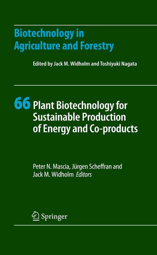 Plant Biotechnology for Sustainable Production of Energy and ... - cover