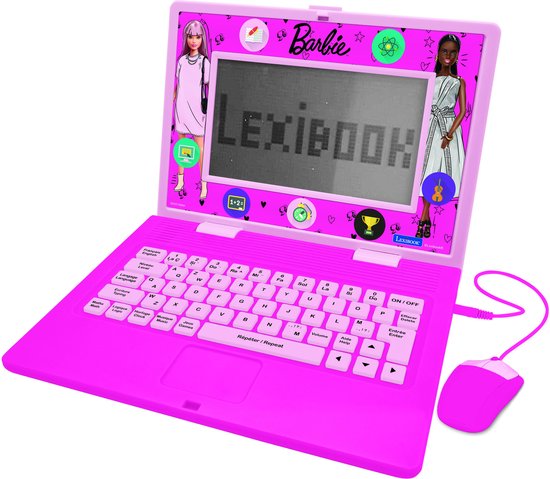 Barbie Tweetalige educatieve laptop met 170 activiteiten (85 in elke taal) 6,7" scherm EN/FR