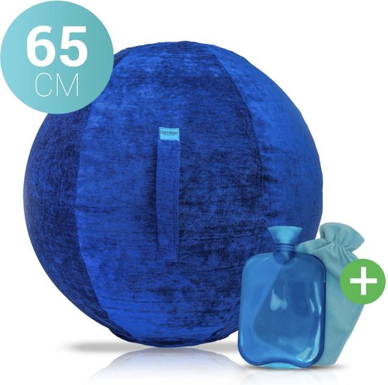 Ballon assis ergonomique - Ballon de yoga - Ballon de fitness - Ballon de grossesse - Plan de travail ballon assis - 65CM - Blauw