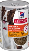 Hill's Perfect Digestion Adult Natvoer Hond met Kip & toegevoegde Groenten 12x363g