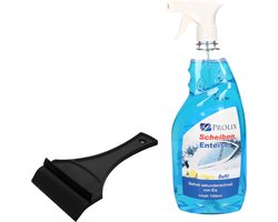 Ruitenontdooier spray - voor auto - 1L - antivries sprays - winter/vorst - incl. ijskrabber