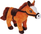 Knuffeldier Paard Lola - zachte pluche stof - paarden knuffels - lichtbruin - 23 cm