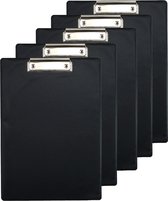 Clipboard/klembord/memobord voor documenten - 10x - zwart - A4 formaat - kunststof