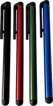 4 stuks gekleurde stylus pennen universeel - Tablet & Telefoon Stift / Robuuste Touchpen / Touchstift / Touch - Blauw/Rood/Groen/Zwart
