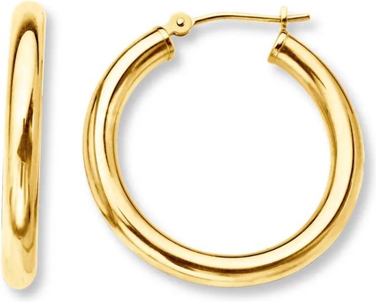 Lajetti - Oorbellen Ringen Dames 3 cm - Stainless Steel 18 K Gold plated