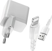12W USB Lader + USB naar 8 Pin Kabel - 2 Meter - Geschikt voor Apple iPad Oplader - Wit