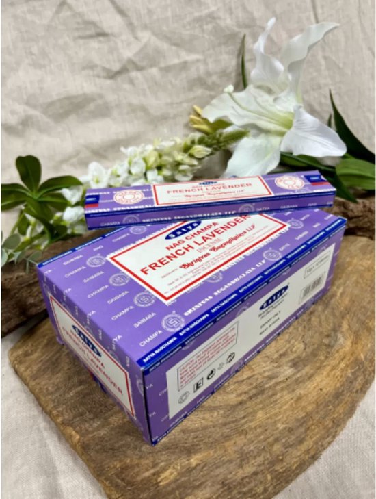 Satya Nag Champa - French Lavender - Lavendel - wierook stokjes - 3 doosjes