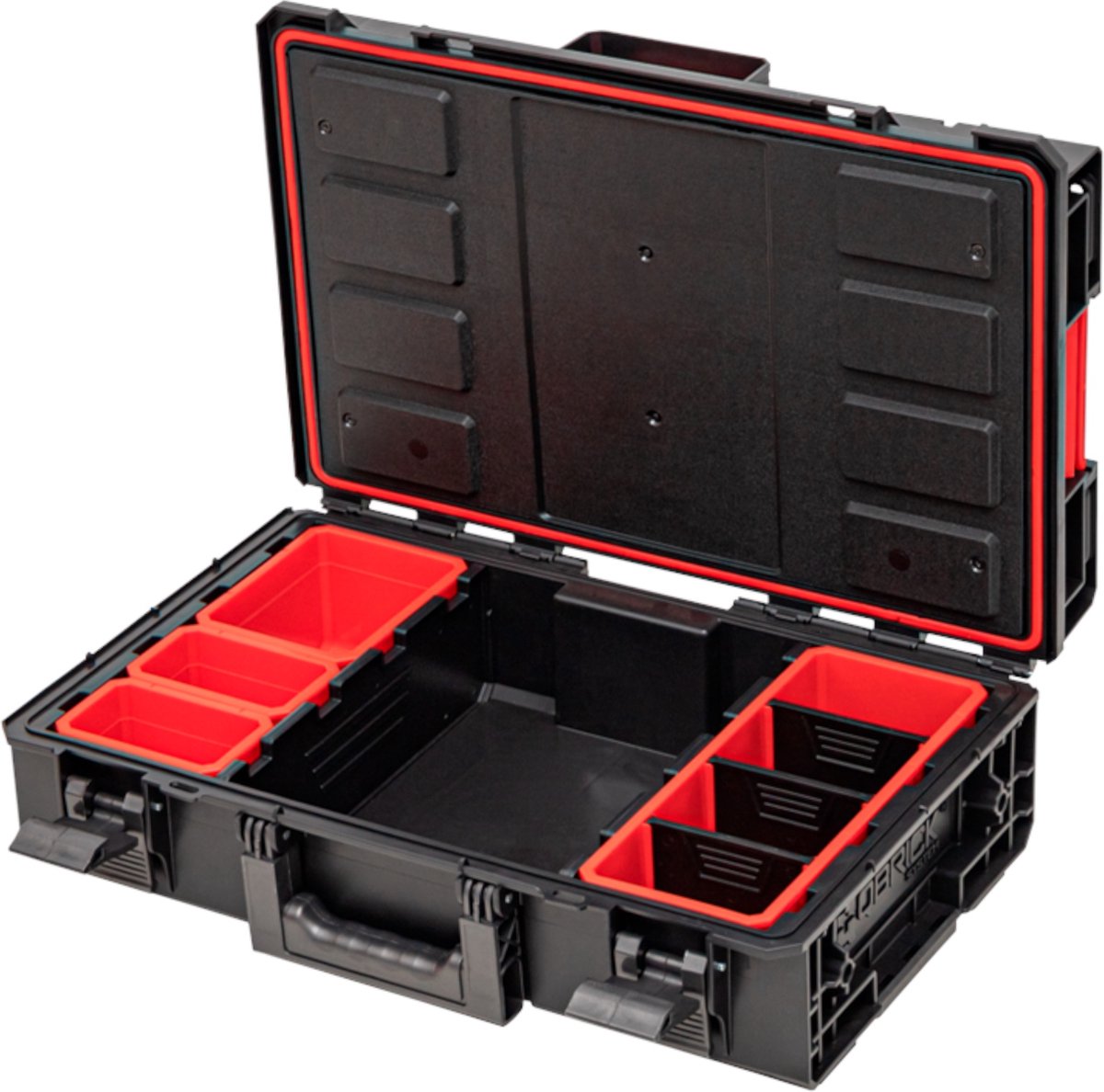 Toolbrothers RHINO XXL gereedschapskoffer ECO Handling+ hoogte M stapelbaar 585 x 385 x 190 mm 15 4 l IP66 met 12 inlays en 3 verdelers