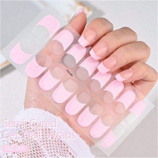 Foto: Guap nagelstickers nail wraps 16 pcs nail art nagel folie diverse kleuren nail wrap 16 nagelstickers roze nail wraps stickers gellak nagel wraps 16 nagel wrap stickers french manicure roze