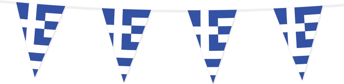 3x Vlaggenlijn Griekenland 10 Meter - Voetbal EK WK Landen Feest Versiering Decoratie