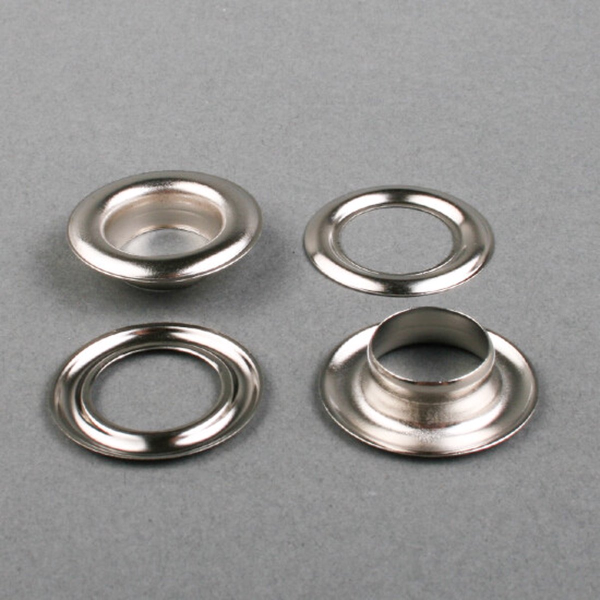 nestelringen 20 mm - zeilringen - zilver nikkel - 10 ringen met tegenring - gordijnringen - 
