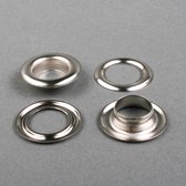 nestelringen 20 mm - zeilringen - zilver nikkel - 10 ringen met tegenring - gordijnringen