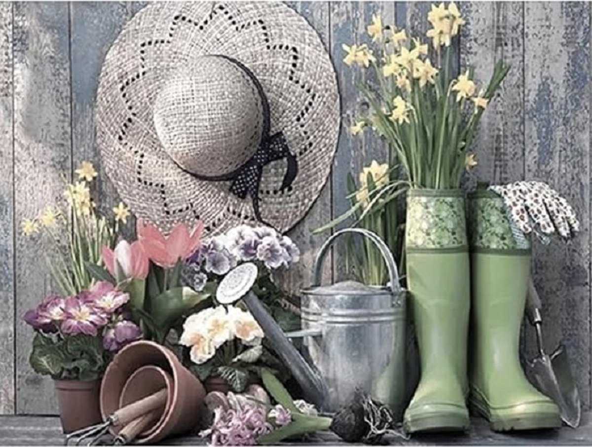 Lienz® Diamond Painting volwassenen 40x50cm – Rond – Bloemen – Volledig - Pakket Volwassenen