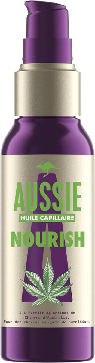 Aussie Nourish Miracle Hair Oil Hemp Seed Extract Lightweight Treatment 100 ml - Haarolie met Hennepzaadextract - Anti-kroeseffect - Huile Capillaire Oil