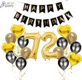 Loha-party®Folie ballon cijfer 27 -XXL cijfer 2 en XXL cijfer 7-Gouden 27-Gouden hartje Folie ballonnen-27e verjaardag decoratie-“happy birthday”slinger-Versiering-Trouwdag-Feestpakket-Herdenkingsdag Decoratie kit-101cm（40inch）