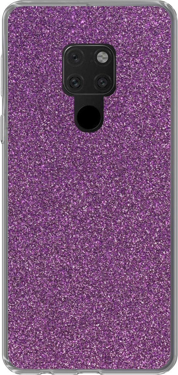 Telefoonhoesje Geschikt voor Huawei P40 Lite hoesje - Glitter - Roze - Design - Abstract - Siliconen Telefoonhoesje Telefoonhoesje