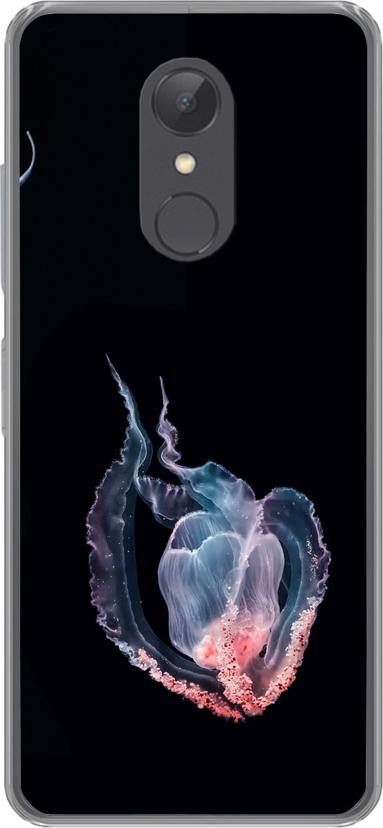 Telefoonhoesje Geschikt voor Xiaomi Geschikt voor Redmi 5 hoesje - Kwallen - Zeedieren - Zwart - Siliconen Telefoonhoesje Telefoonhoesje