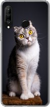 Telefoonhoesje Geschikt voor Huawei P30 Lite hoesje - Kat - Ogen - Licht - Siliconen Telefoonhoesje