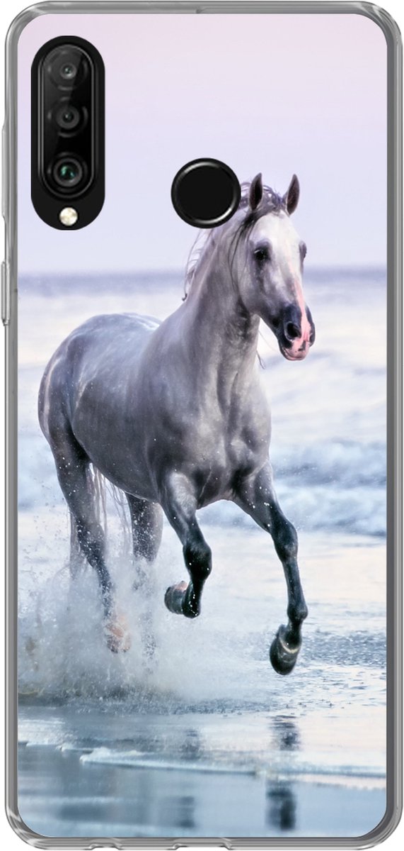 Telefoonhoesje Geschikt voor Huawei P30 Lite hoesje - Paarden - Lucht - Zee - Siliconen Telefoonhoesje Telefoonhoesje