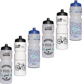 Retulp Bio Bidon pakket XL - Bidons - Sport - Waterfles - Drinkfles - Suikerriet - 750 ml - 6 stuks