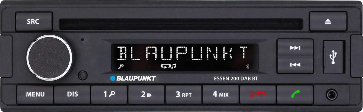 Blaupunkt Essen 200 DAB BT Autoradio enkel DIN Bluetooth handsfree, DAB+ tuner