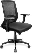 FOXSPORT Chaise de Bureau Ergonomique - Chaise de Office - Support Lombaire - Ajustable - Accoudoir Pliable - Zwart