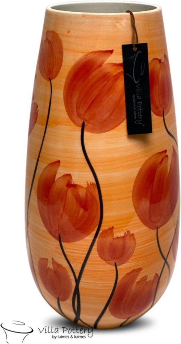 Irishflowers Vaas - Villa Pottery - Keramiek - Decoratie - Woondecoratie - Voorjaar - Francis 3_2 Orange/Red Rood