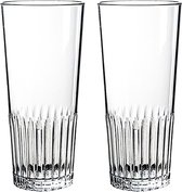 Global Glass Bierglazen Ribbel - Plastic Bierglazen - Kunststof Bierglazen - Kunststof Glazen - Plastic Glazen - 25cl - Transparant - 2 Stuks