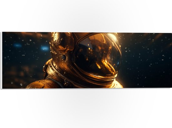 PVC Schuimplaat- Astronaut - Pak - Goud - 60x20 cm Foto op PVC Schuimplaat