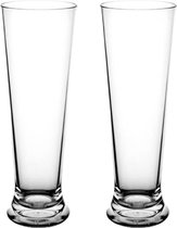 RBDRINKS Bierglazen Op Voet - Plastic Bierglazen - Kunststof Bierglazen - Kunststof Glazen - Plastic Glazen - 25cl - Transparant - 2 Stuks