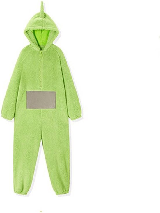 KrijgHonger - Teletubbie Kostuum volwassenen - Groen - S (140-160cm) - Teletubbie Dipsy - Teletubbie pyjama - Carnavalskleding -