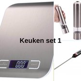 Keukenweegschaal-Elektrische Pepermolen/Zoutmolen-Keukenthermometer-Keuken Set 1