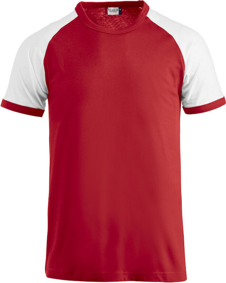 Clique Raglan-T 029326 - Red/Wit - 3XL