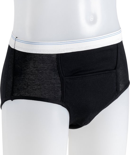 Slip Lavable Incontinence Zwart Homme - Taille L - Sous-vêtements pour homme