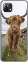 Geschikt voor Xiaomi 11T hoesje - Schotse Hooglander - Horens - Berg - Siliconen Telefoonhoesje