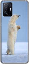 Geschikt voor Xiaomi 11T Pro hoesje - IJsbeer - Grappig - Sneeuw - Kinderen - Jongens - Meisjes - Kind - Siliconen Telefoonhoesje