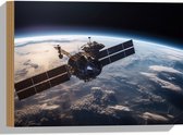 Hout - Aarde - Planeet - Heelal - Ruimteschip - 40x30 cm - 9 mm dik - Foto op Hout (Met Ophangsysteem)