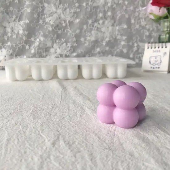 Sans Citron - 1 pièce - Moule à Bougie Cube à Bulles en Siliconen - 15 Petites Bougies - Formes de Bougies - Moules à Bougies - DIY