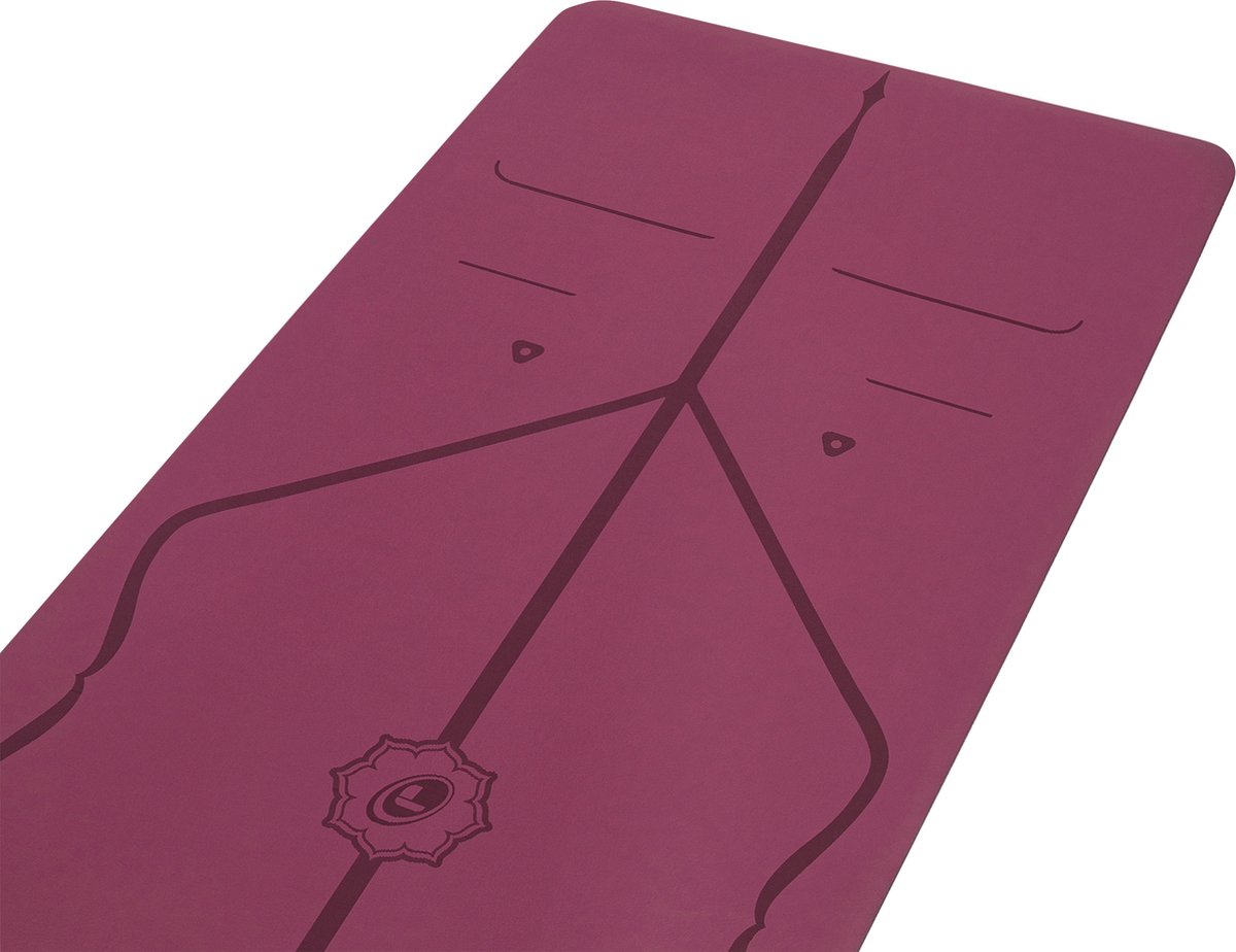Liforme Yoga Mat - 185 cm x 68 cm x 0,42 cm - Kastanje Bruin (Maroon) | Duurzame en comfortabele yogamat met perfecte grip voor de ultieme yogasessie | thumbnail 5