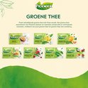 Pickwick Groene thee assortiment met smaken zoals cranberry, citroen en sinaasappel.