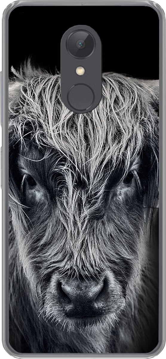 Telefoonhoesje Geschikt voor Xiaomi Geschikt voor Redmi 5 hoesje - Schotse hooglander - Zwart - Koe - Dieren - Siliconen Telefoonhoesje Telefoonhoesje