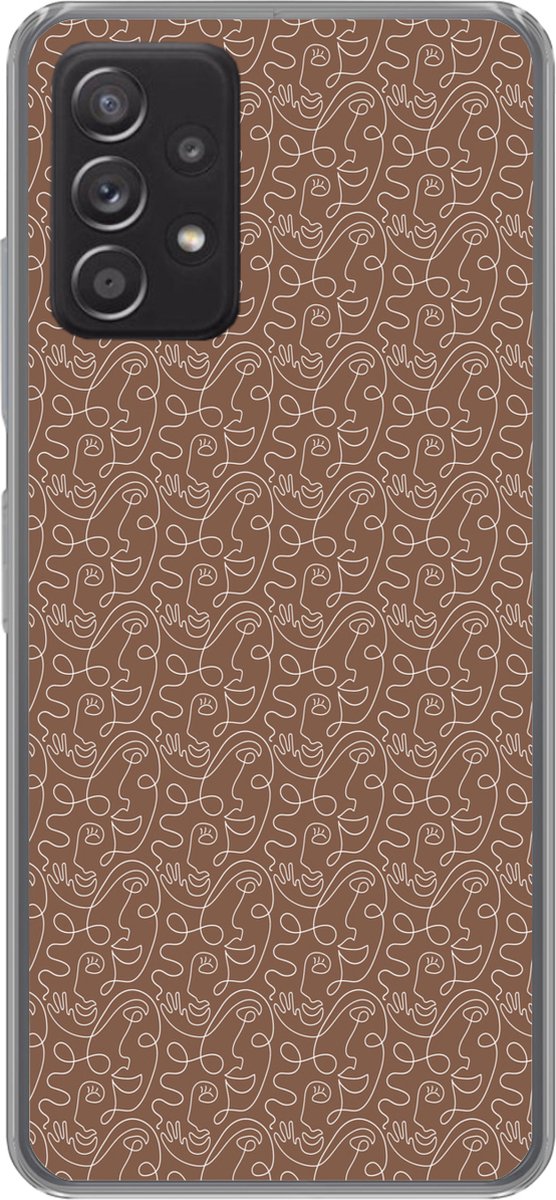 Telefoonhoesje Geschikt voor Samsung Galaxy A53 5G hoesje - Gezicht - Patronen - Abstract - Siliconen Telefoonhoesje Telefoonhoesje
